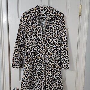 Leopard print shirt dress